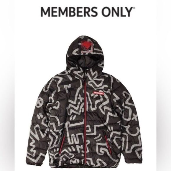 MEMBERS ONLY + KEITH HARANG - M Sz XL -NWT Reversible Puffer Jacket - Picture 1 of 16